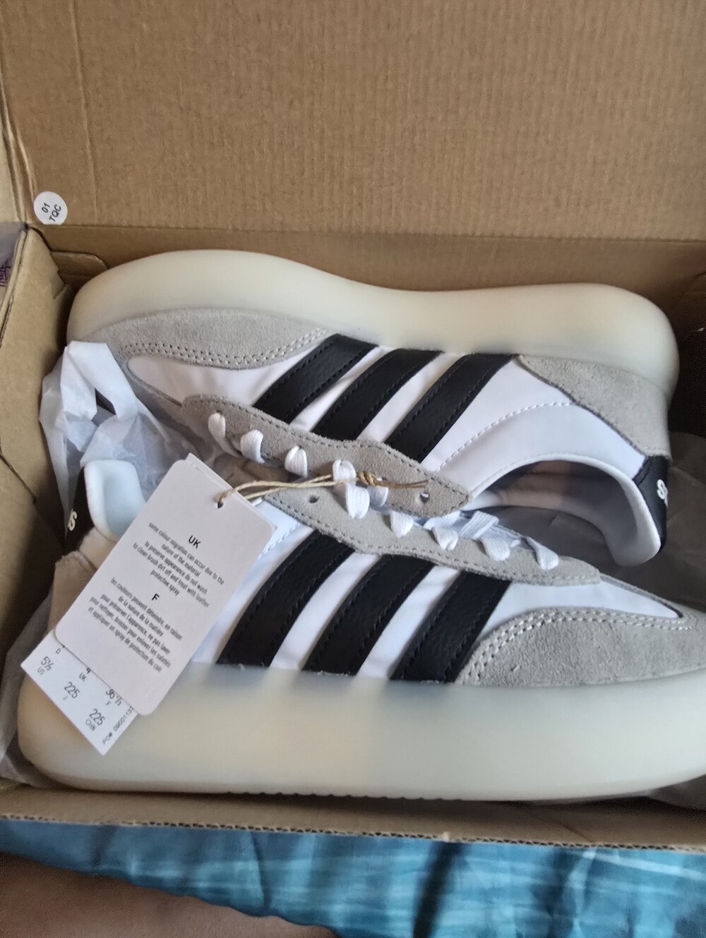 adidas White, Black & Gray Retro-Style Men's Sneakers